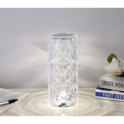 Kryštálová lampa Ruža LED Diamantová nočná lampa dotyková + Diaľkový Ovládač RGB USB