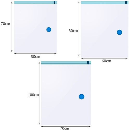 Vákuové vrecia na oblečenie Sada 10 kusov 2 Rozmery 50x60 cm 70x100 cm