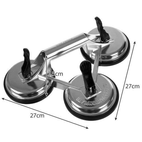 Uchyt Prísavka Doska Glazúra Sklo Gresu 3x120 mm Hliník 150 KG