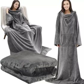 HRUBÁ DEKA S RUKÁVMI TEPLÁ MIKINA 140 cm x 200 ŽUPAN