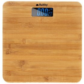 Bambusová kúpeľňová váha s LCD displejom – do 180 kg