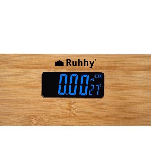 Bambusová kúpeľňová váha s LCD displejom – do 180 kg