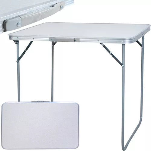 Skladací turistický stolík Trizand z hliníka, výška 70 cm