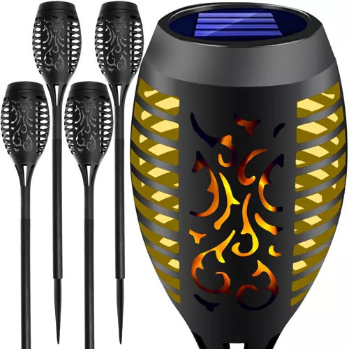 Solárna lampa Pochodňa LED Efekt Plameň Oheň Plameň Záhrada 4ks