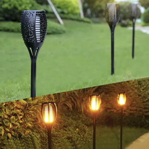 Solárna lampa Pochodňa LED Efekt Plameň Oheň Plameň Záhrada 4ks