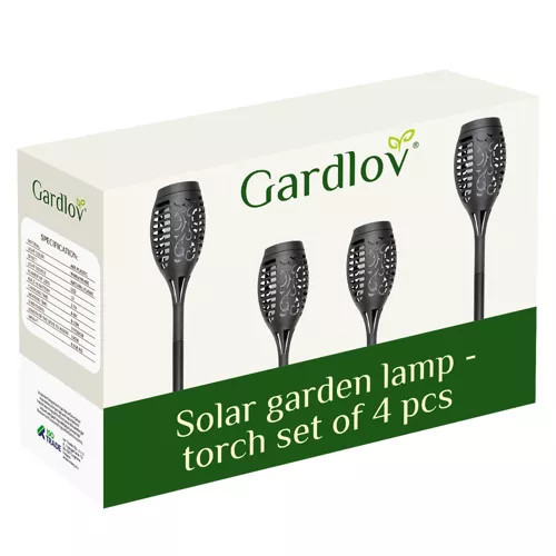 Solárna lampa Pochodňa LED Efekt Plameň Oheň Plameň Záhrada 4ks