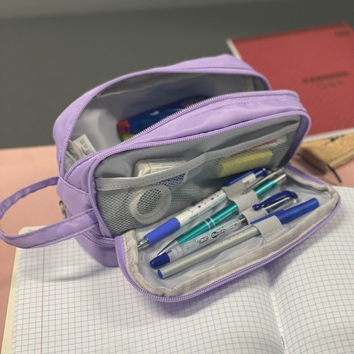 Peračník do školy rozkladací trojkomorový Fialová organizér návrat do školy