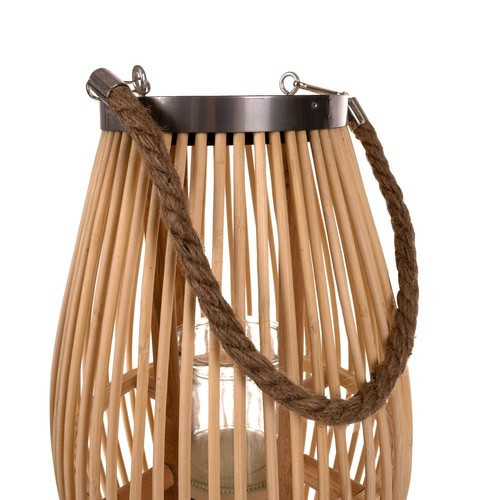 Bambusové svietidlo, ratanové, béžové, 40 cm