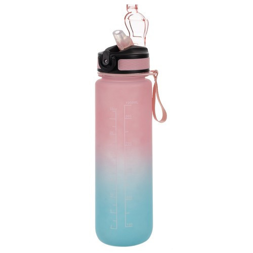 Fľaša Na Pitie Motivačná fľaša so slamkou Trizand s objemom 1000 ml