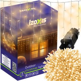   Izoxis Vianočné svetlá cencúle 22,5 m | 500 LED | Teplá biela | IP 44