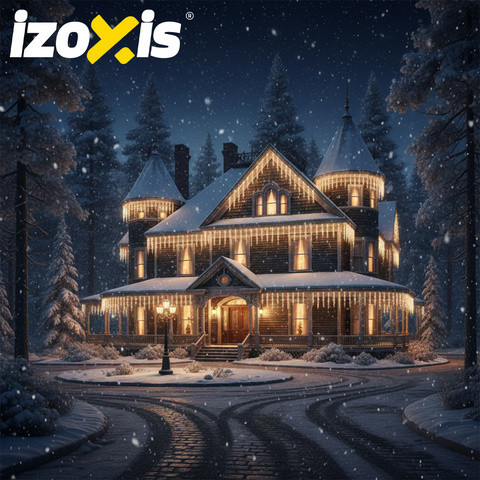 Izoxis Vianočné svetlá cencúle 22,5 m | 500 LED | Teplá biela | IP 44