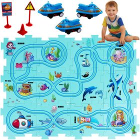   Dráha Puzzle na skladanie trasy Kreatívne vzdelávacie Cesta Podložka Autíčka 25 ks