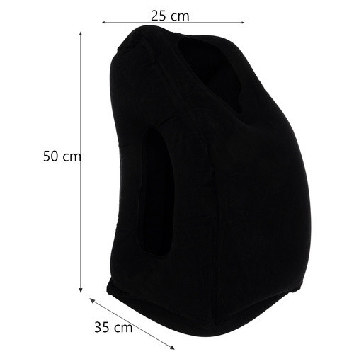 Nafukovací ergonomický cestovný vankúš, 50 × 35 × 25 cm
