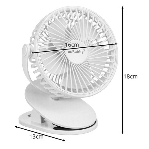 Bezdrôtový stolový ventilátor so stojanom, 1200 mAh, USB-C, biely