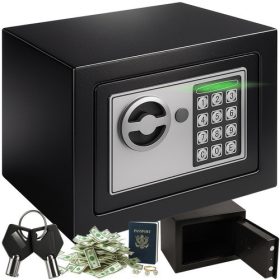   KOVOVÝ TREZOR PENIAZE DOKUMENTY ŠPERKY ELEKTRONICKÝ ZÁMOK ŠIFRA KĽÚČ