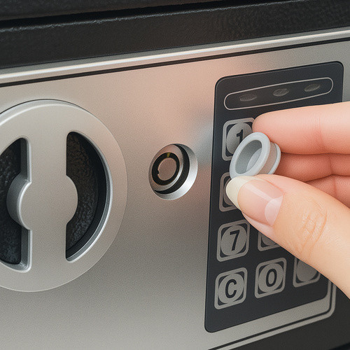 KOVOVÝ TREZOR PENIAZE DOKUMENTY ŠPERKY ELEKTRONICKÝ ZÁMOK ŠIFRA KĽÚČ