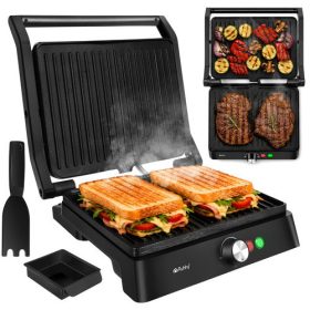   Elektrický gril, otvárateľný elektrický kontaktný gril a hriankovač s reguláciou teploty, 2000 W