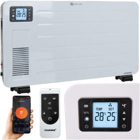   Elektrický konvektorový ohrievač KAMINER 2300 W Energeticky úsporný WiFi diaľkový ovládač