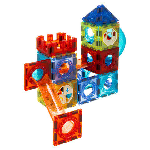 Magnetické konštrukčné kocky ISO TRADE Guličková Dráha 3D pre deti 96 ks