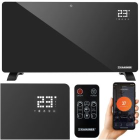   Elektrický sklenený ohrievač KAMINER 2500W X-SHAPE Aplikácia WiFi + Diaľkové ovládanie