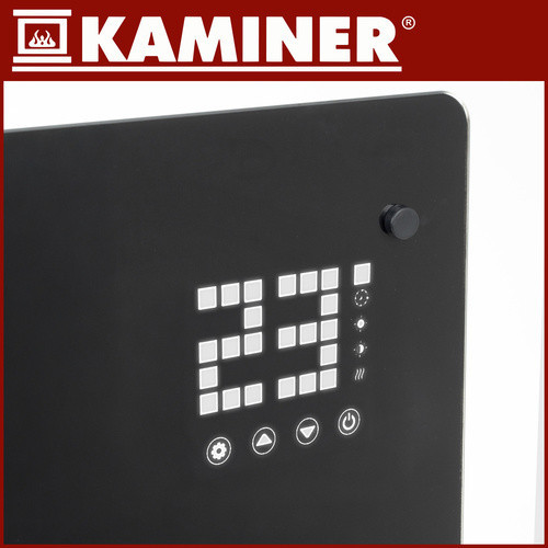 Elektrický sklenený ohrievač KAMINER 2500W X-SHAPE Aplikácia WiFi + Diaľkové ovládanie